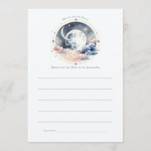Over the Moon Celestial Baby Shower Advice Card