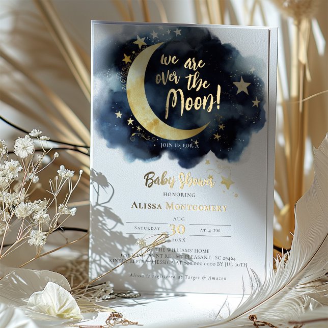 Over the Moon Celestial Baby Shower Foil Accents (Creator Uploaded)