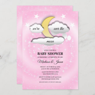 Over The Moon Clouds & Stars Invitation