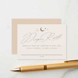 Over the Moon Cream Boho Diaper Raffle Card