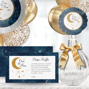 Over The Moon Diaper Raffle Baby Shower Enclosure Card