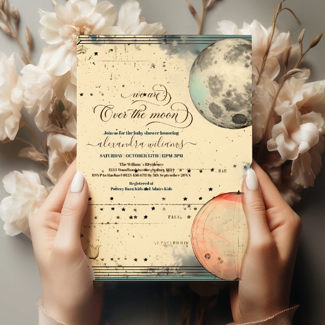 Over the Moon Dreamy  Baby Shower Invitation (Creator Uploaded)
