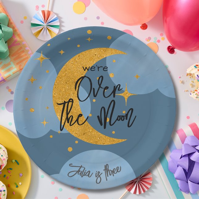 Over the moon fantasy kids Birthday Paper Plate (Creator Uploaded)