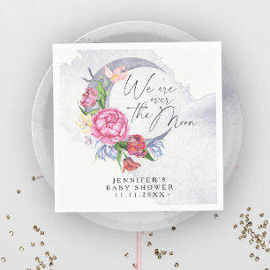 Over the moon Flowers baby shower Napkin