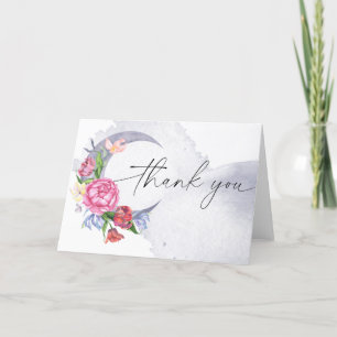 Over the moon Flowers baby shower thank you  Card