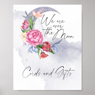 Over the moon Flowers Cards and Gifts Poster