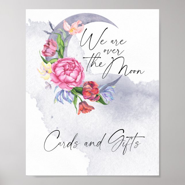 Over the moon Flowers Cards and Gifts Poster (Front)