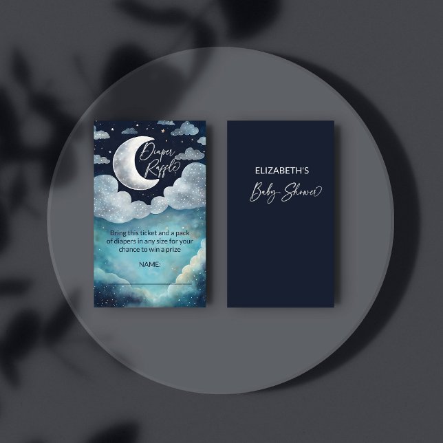 Over the moon galaxy baby shower diaper raffle enclosure card (Over the moon galaxy baby shower diaper raffle enclosure card)