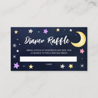 Over The Moon Galaxy Diaper Raffle Enclosure Card
