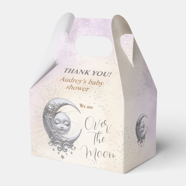Over The Moon Gender Neutral Baby Shower Favour Bo Box (Back Side)