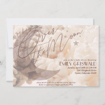 Over the Moon Gender Neutral Baby Shower Invite