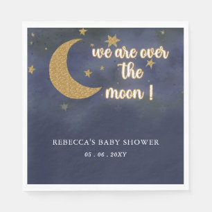 Over The Moon Gender Neutral Baby Shower Napkin