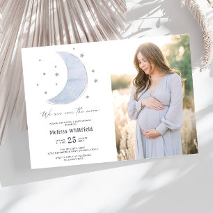 Over the Moon Gender Neutral Baby Shower Photo Invitation