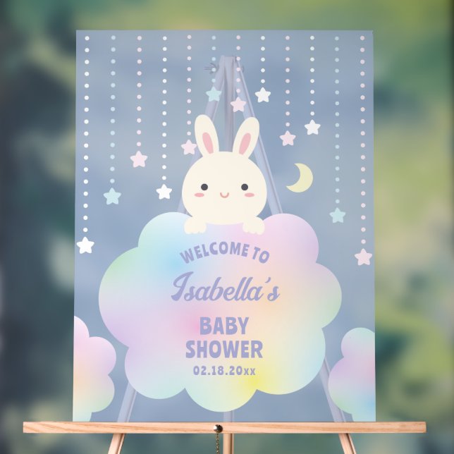 Over The Moon Gender Neutral Baby Shower Welcome Acrylic Sign (Neutral)