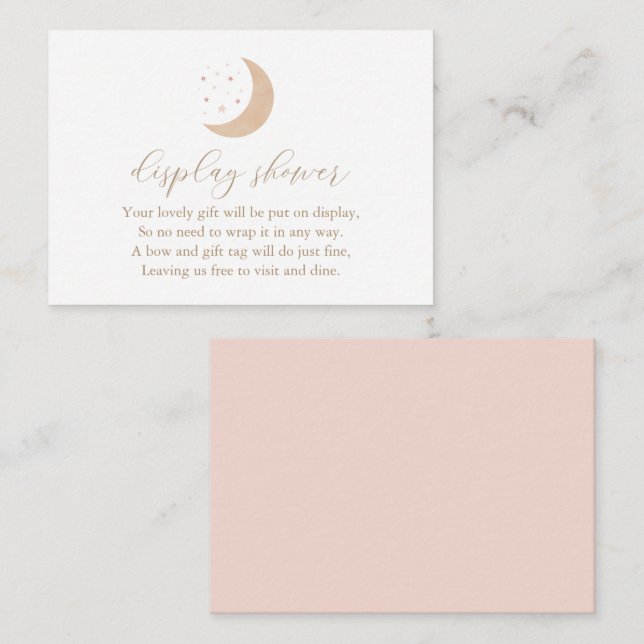 Over the Moon Girl Baby Shower Display Shower Enclosure Card (Front/Back)