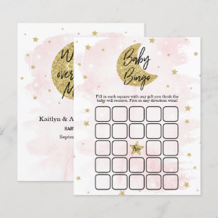 Over The Moon   Girls Baby Shower Bingo