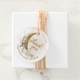 Over the Moon Gold Gender Neutral Baby Shower Favour Tags