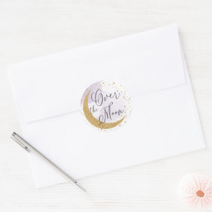Over the Moon, Gold Glitter Purple Envelope Seal