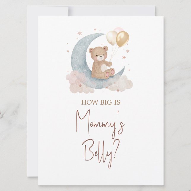 Over the Moon Guess How Big Is Mummy Belly Card (Front)