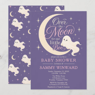 Over the Moon Little Boo Baby Shower Invitation