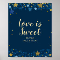 Over The Moon Navy Blue Baby Shower Love is Sweet