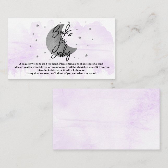 Over The Moon | Neutral Baby Shower Books For Baby Enclosure Card (Front/Back)