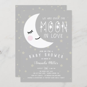 Over The Moon Neutral Baby Shower Invitation