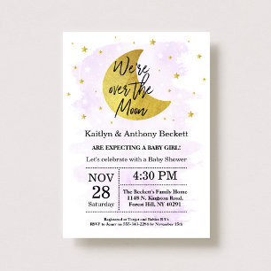 Over The Moon Neutral Baby Shower Invitation