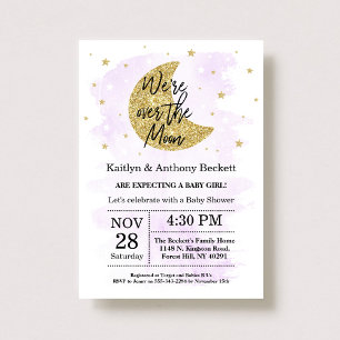 Over The Moon Neutral Baby Shower Invitation