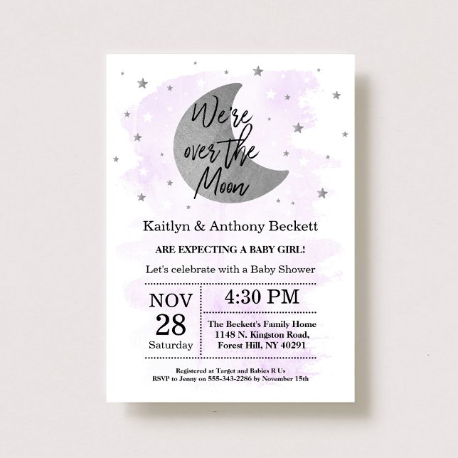 Over The Moon | Neutral Baby Shower Invitation (Creator Uploaded)