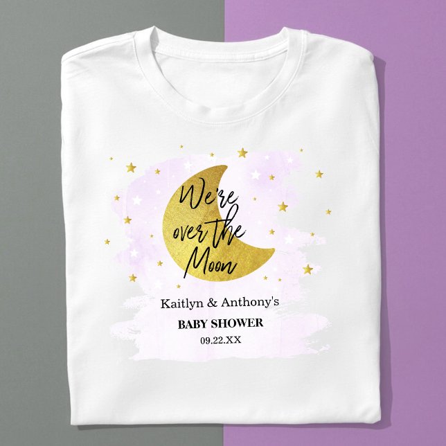 Over The Moon | Neutral Baby Shower T-Shirt (Creator Uploaded)
