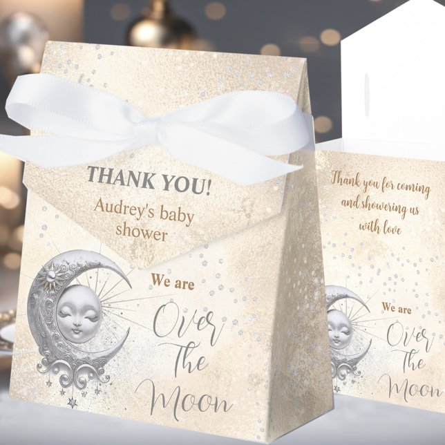 Over The Moon Neutral Baby Shower Tent Favour Box (Over The Moon Neutral Baby Shower Tent Favor Box)