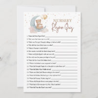 Over the Moon Nursery Rhyme Quiz Game Card