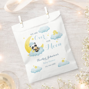 Over The Moon Panda Bear Boy Baby Shower Favour Bag