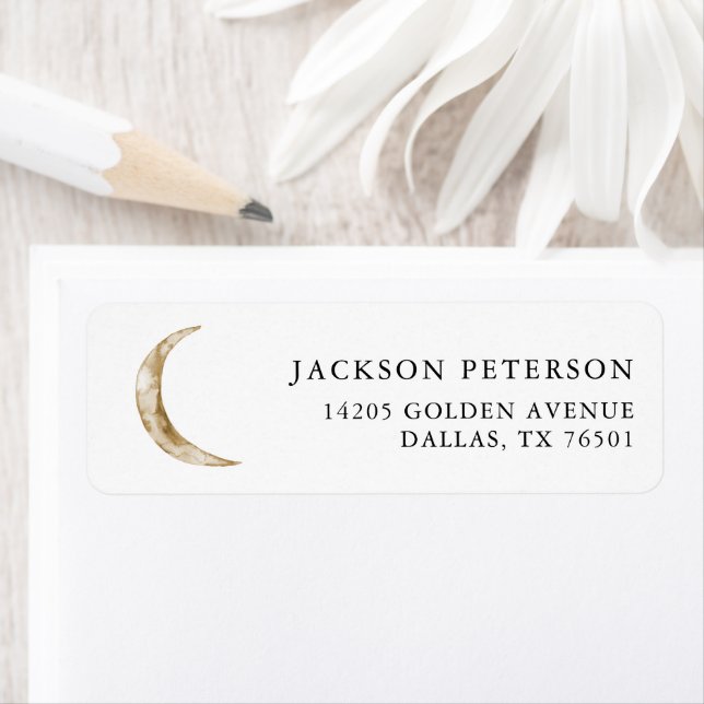 Over The Moon Party Invitation Return Address Label (Insitu)