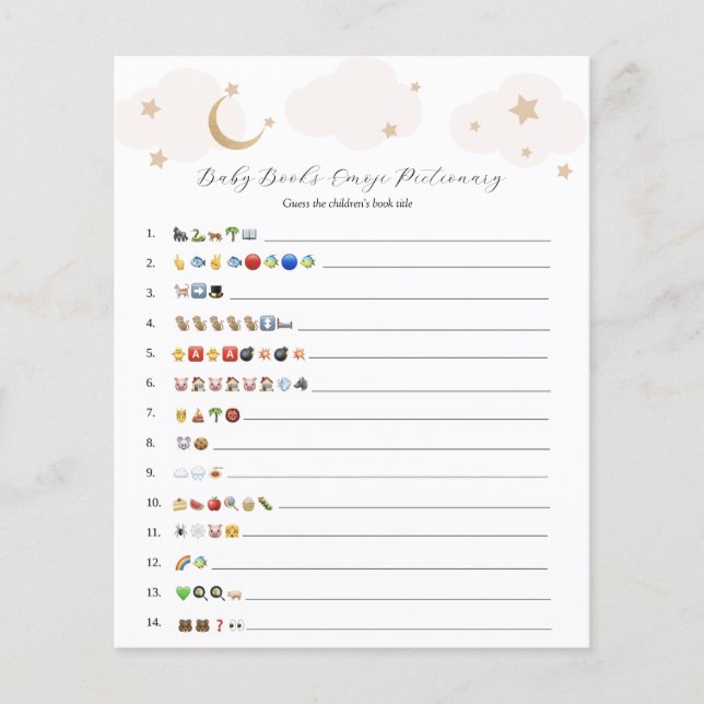 Over the Moon Pink Baby Books Emoji Game  (Front)