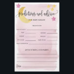 Over The Moon Pink Baby Predictions Paper Card<br><div class="desc">Have some fun at your shower with this fun activity! Add your personalised text using the template form. Use the value paper to make it easier to write on (and save money too!).</div>