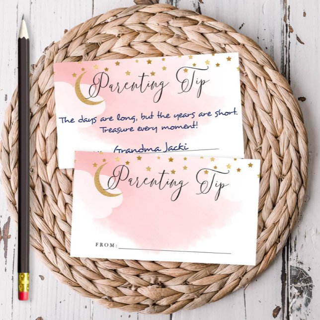 Over the Moon, Pink Parenting Tip Jar Advice Card (Creator Uploaded)