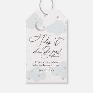 Over the Moon Pop it when She Pops Baby Shower Gift Tags