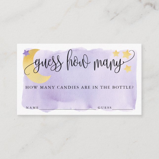 Over the Moon, Purple Guess How Many Game Card (Front)