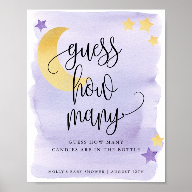 Over the Moon Purple Guess How Many Game Poster (Front)