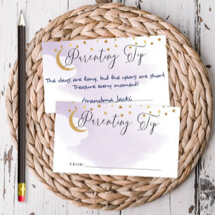 Over the Moon Purple Parenting Tip Jar Advice Card