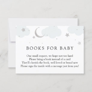 Over the Moon Silver Blue Books for Baby Card