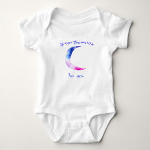 Over the moon space baby body suit baby bodysuit