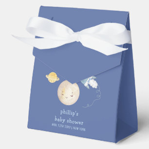 Over The Moon Spaceship Rocket Boy Baby Shower Favour Box