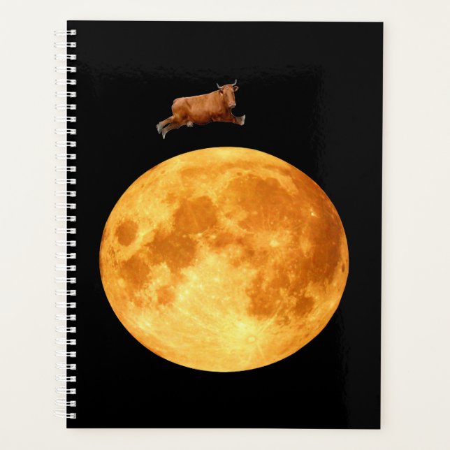 Over The Moon Spiral Notebook Planner (Front)