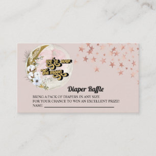 Over the Moon Star Baby Shower Diaper Raffle E Enclosure Card