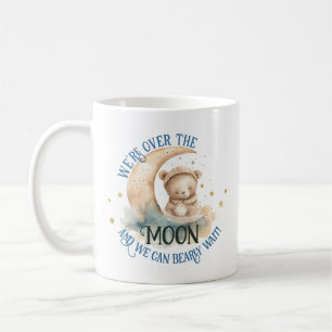 Over The Moon Teddy Bear Baby Boy Shower Coffee Mug