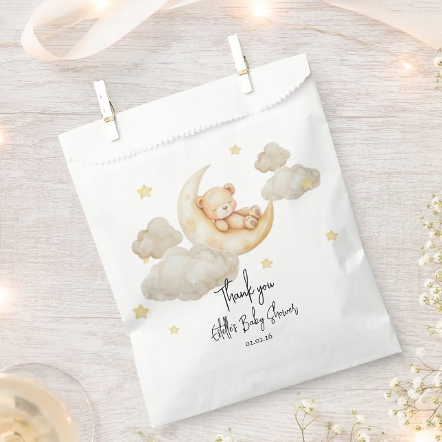 Over the Moon Teddy Bear Baby Shower  Favour Bag (Creator Uploaded)