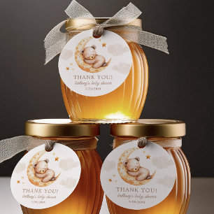 Over the Moon Teddy Bear Baby Shower Favour Tags